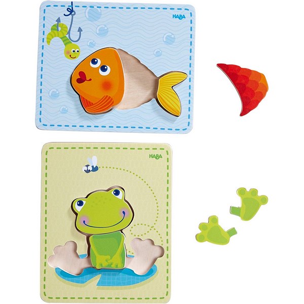 Puzzle Legno Rana e Pesce Haba 300530 Puzzle incastro per bambini