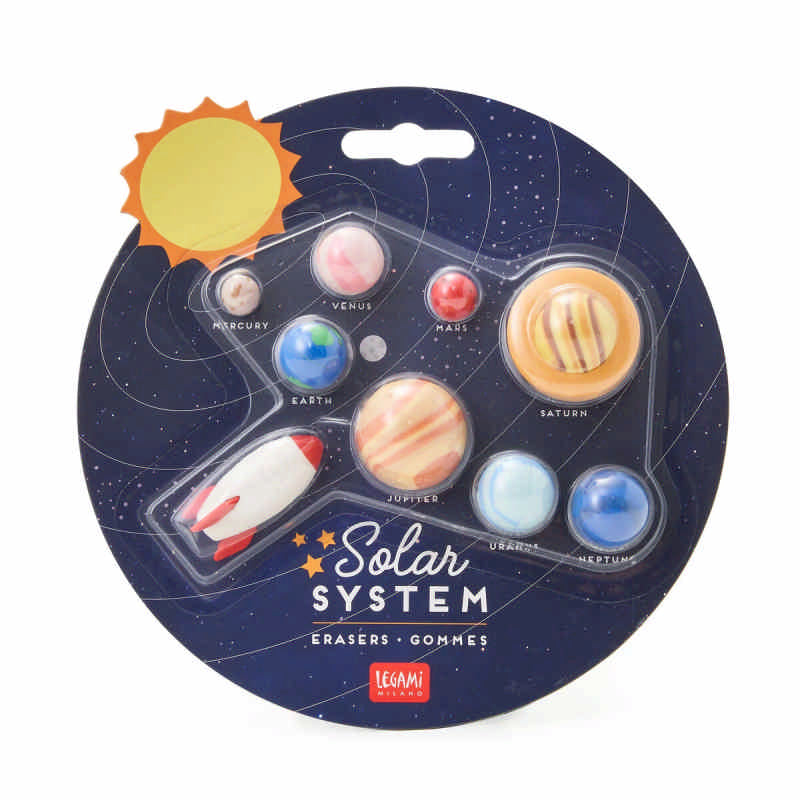 Set 9 Gomme Sistema Solare Legami confezione