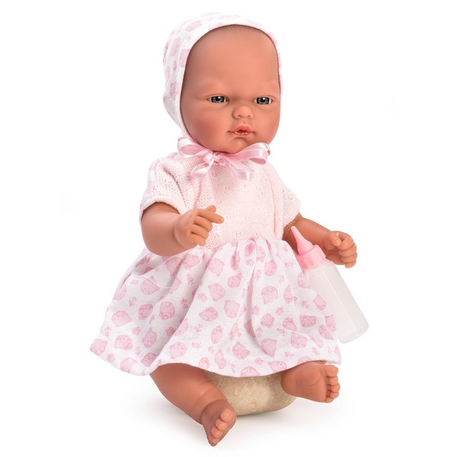 Bambola Oli con Vestito Rosa e Biberon 30 cm Asi Coleccion