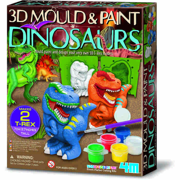 Confezione Modella e Dipingi Dinosauri 3D 4M