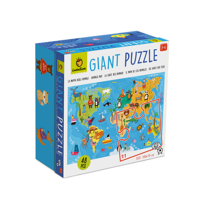 Giant Puzzle La Mappa degli Animali 48 pezzi Ludattica 20521