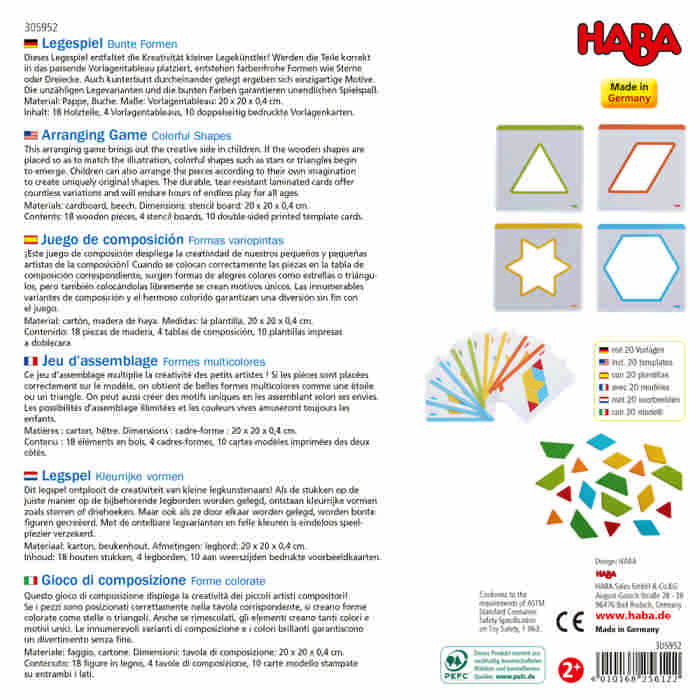 305952 7 gioco di composizione forme colorate haba