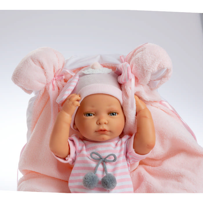 Bambola Neonata con Coperta Rosa 45 cm Berjuan 8101