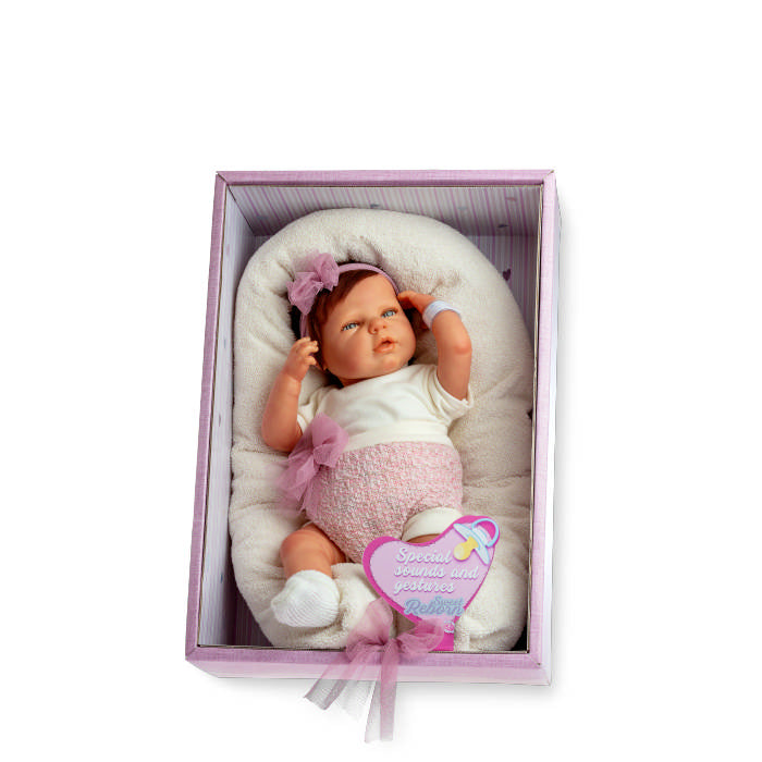 Bambola Reborn Rosa con Cuscino 50 cm Berjuan 8204