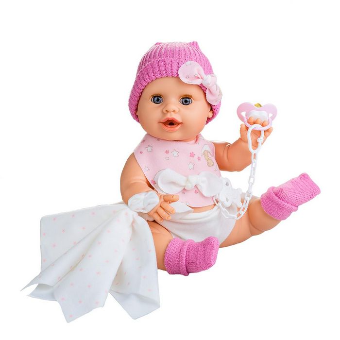 Bambolotto 38cm Berjuan Baby Baby Susù Cappellino Rosa 6002