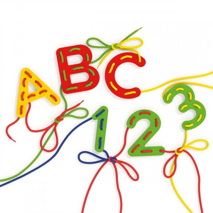 Montessori Lacing ABC + 123 Quercetti 2808