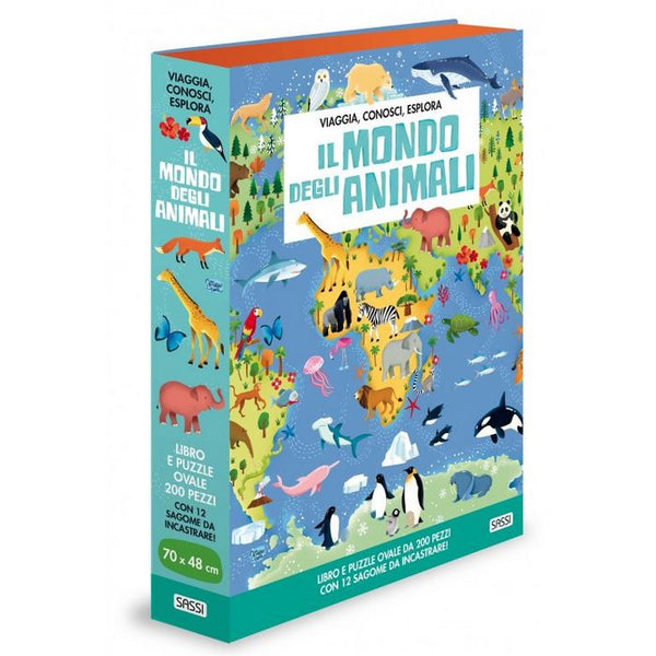 Il Mondo degli Animali Viaggia Conosci Esplora Libro Puzzle Sassi 30374