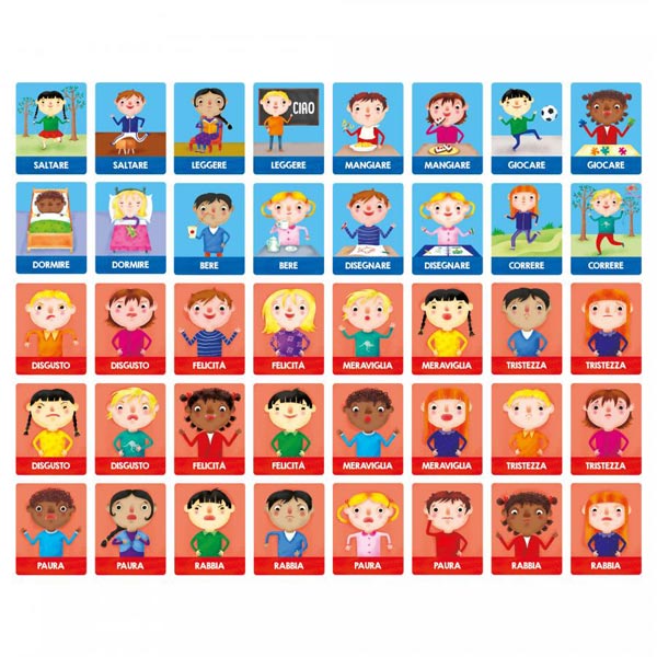 Flash Cards Emozioni e Azioni Montessori Headu