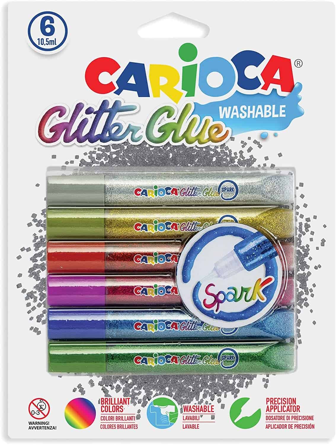 Colla Glitter 6 Colori Carioca 42110