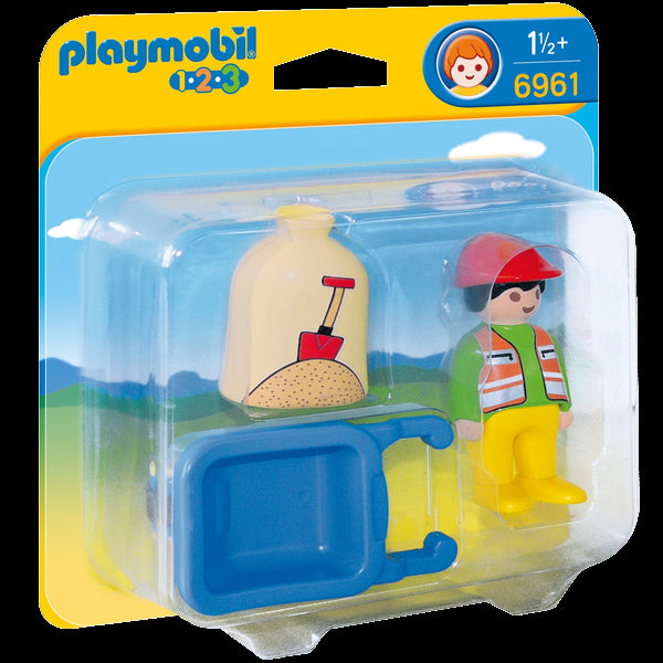 Playmobil 1.2.3 6961 - Operaio con Cariola