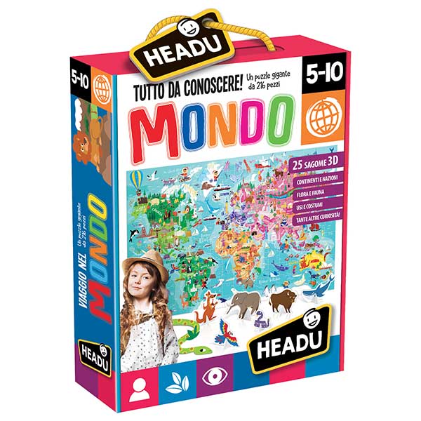 Headu 20430 - Puzzle Viaggio nel Mondo 216pz