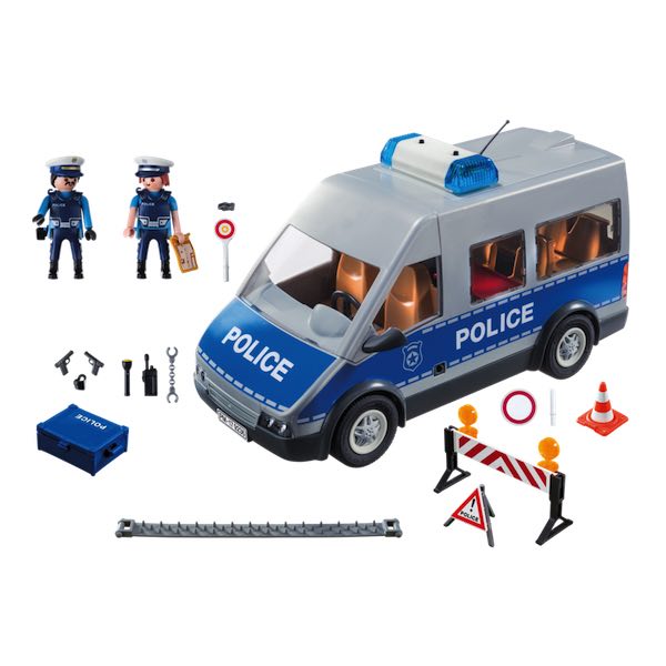 Playmobil 9236 - Furgone della Polizia con Posto di Blocco