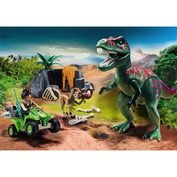 Playmobil Dinos 9231 - Tirannosauro Rex con Espolatore e Quad
