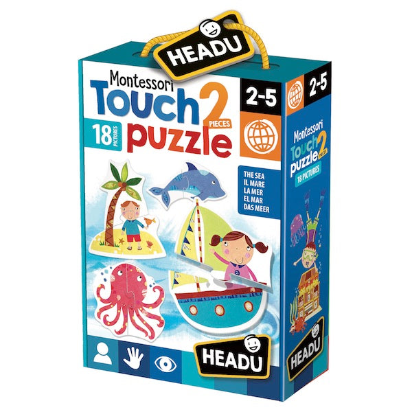 Headu 21925 - Montessori Touch 2Pz Puzzle The Sea